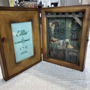 HUNTING Story Shadow Box Photo Frame Wood Metal Latch 5 x 7 Shotgun Father’s Day